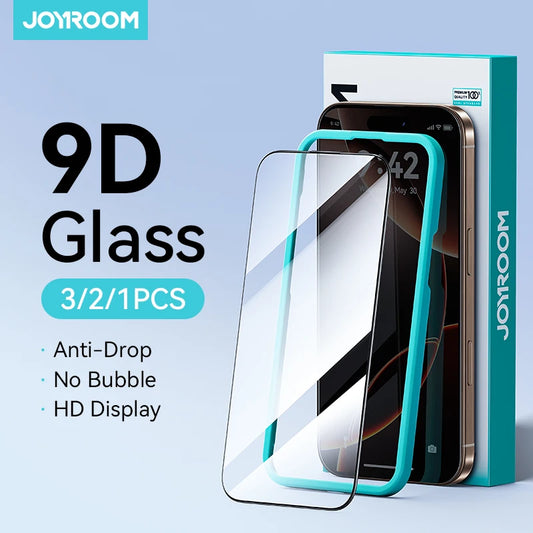 Joyroom 3/2/1 Uds vidrio HD para iPhone 17 16 15 Pro Max Protector de pantalla pantalla completa protección de vidrio t…