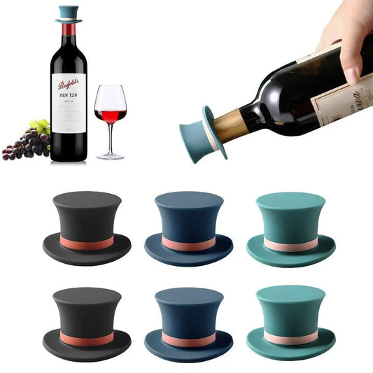 Gorro mágico tapón para botella de vino sello cubierta de corcho tapón de botella de vino de silicona herramientas de c…