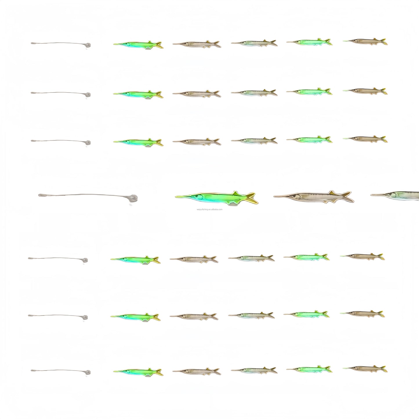 Ballyhoo Mackerel Single Holographic Flash Dredge Teaser Fish Strips Spreaders Bars Plastic Saltwater Fishing Lure Accessories