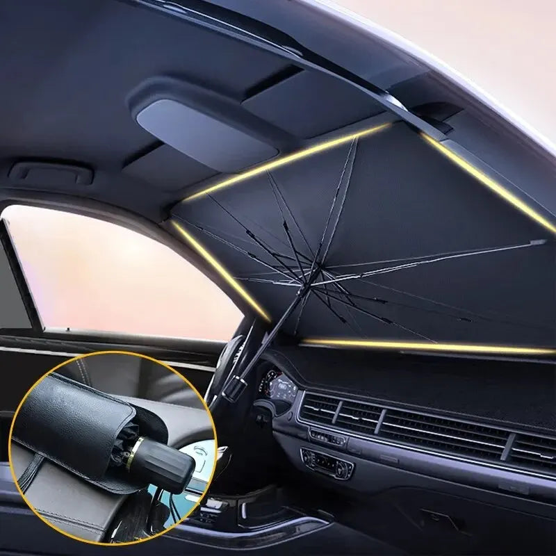 Parasol para coche, parabrisas, sombrilla frontal plegable, tipo paraguas, parasol para ventana de coche, accesorios de…