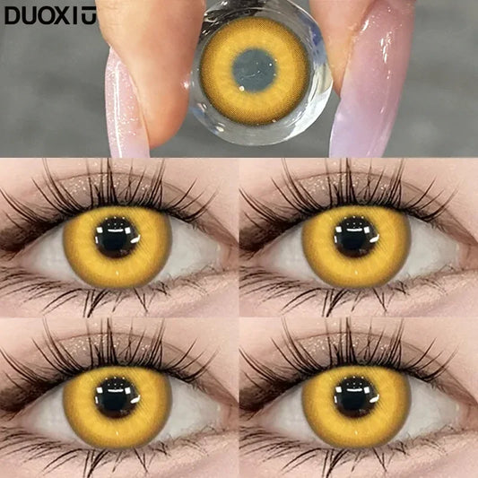 DUOXIU, 2 uds., nuevas lentes de contacto de colores para ojos, ojos de Anime con grados, lentes de contacto amarillos,…