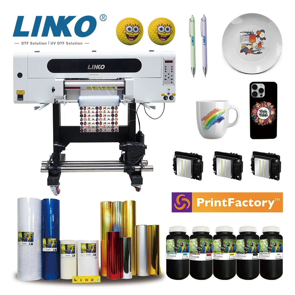 A2 Crystal Label Transfer UV DTF Printer Roll to Roll 4 I1600 Printhead Transparent Sticker Printing Machine AB Film Printer