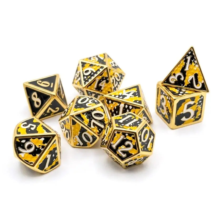 Luxury Polyhedral DND Metal Dice with Zinc Alloy Enamel for Tabletop RPG Roleplaying Games