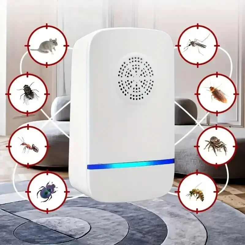 Repelente ultrasónico de plagas enchufable - Control efectivo de insectos para interiores para mosquitos, ratones, arañ…