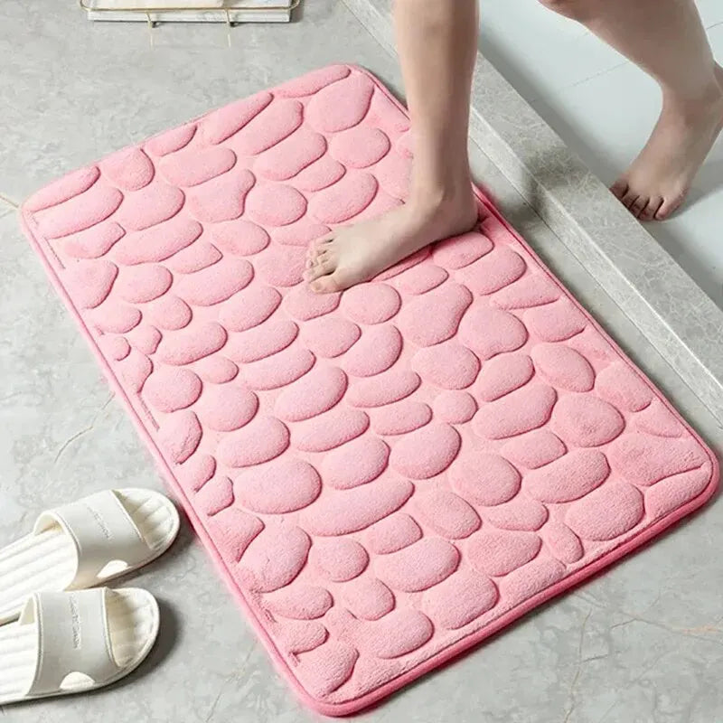 Alfombra de fibra en relieve, alfombra antideslizante para baño y sala de estar, alfombra de suelo de guijarro, artícul…