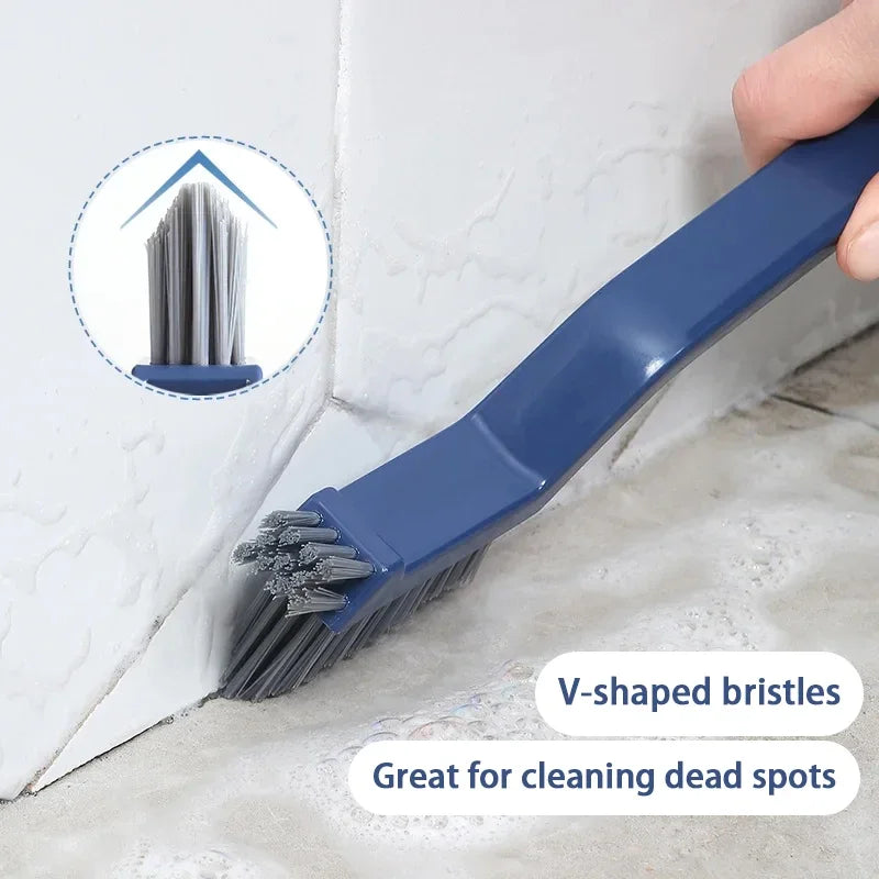 Cepillo de limpieza eficaz para esquinas y huecos: cepillo de limpieza multiusos 2 en 1 para azulejos de baño y suelo