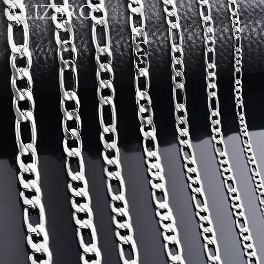 Venta al por mayor, collar de plata de ley 925, 2-12mm de ancho, 40-75cm de largo, cadena con cierre de langosta, joyer…