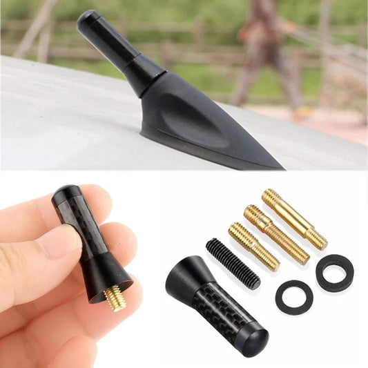Nueva antena de mástil corta de Metal con tornillo de fibra de carbono, antena de techo de estilo de coche, señal mejor…