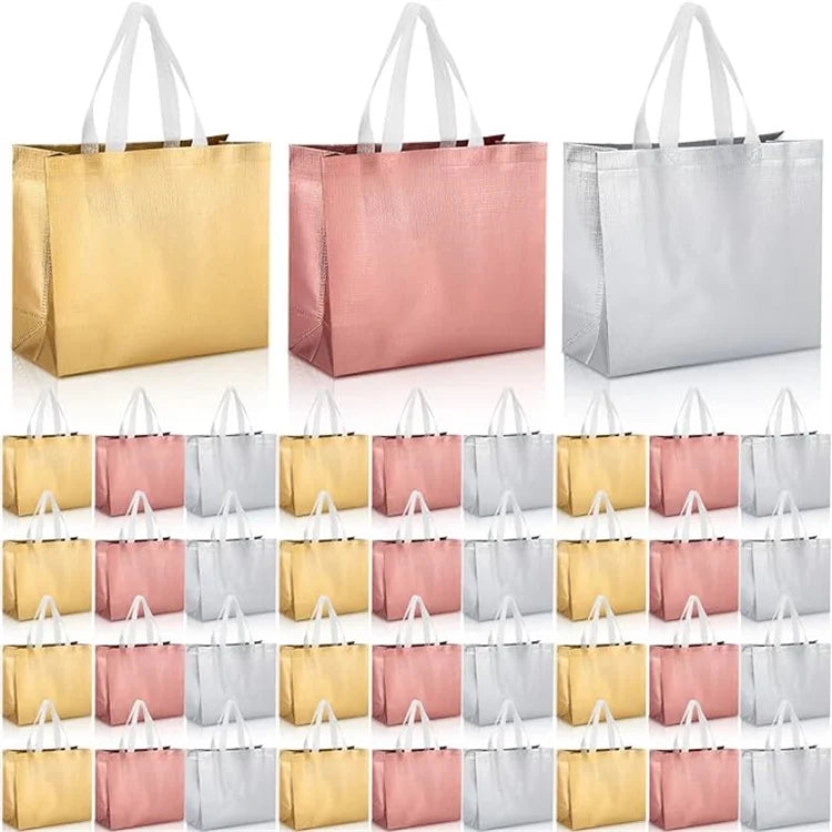 Wholesale Customizable Recycled Supermarket Shopping Tote Bags Environmentally Friendly Low Price Non-Woven Bags Letter Pattern