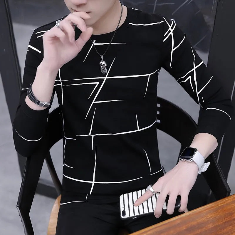 OEM Customized Embroidered Design Men's Men Long Sleeve T-shirt Men Casual Slim Cotton Polo Shirts