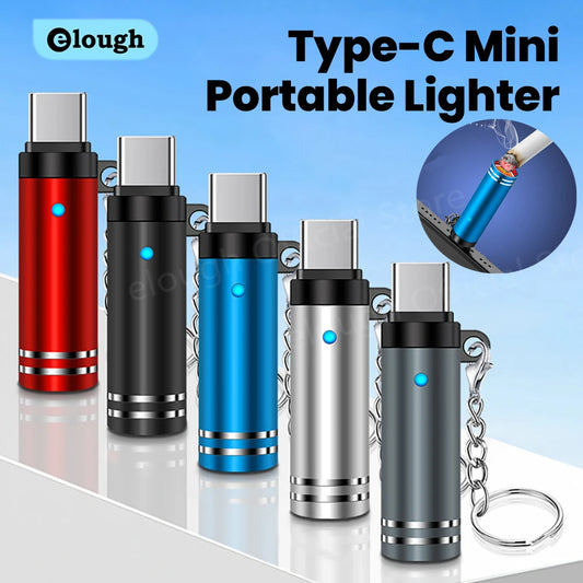 Mini encendedor de cigarrillos tipo C para teléfono móvil, encendedor de cigarrillos con soplado de aire, adaptador de…