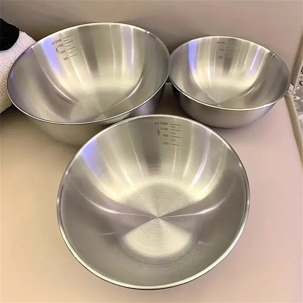 Juego de cuencos de acero inoxidable 1-3 con báscula para cocinar, hornear, almacenamiento de alimentos, cuencos mezcla…