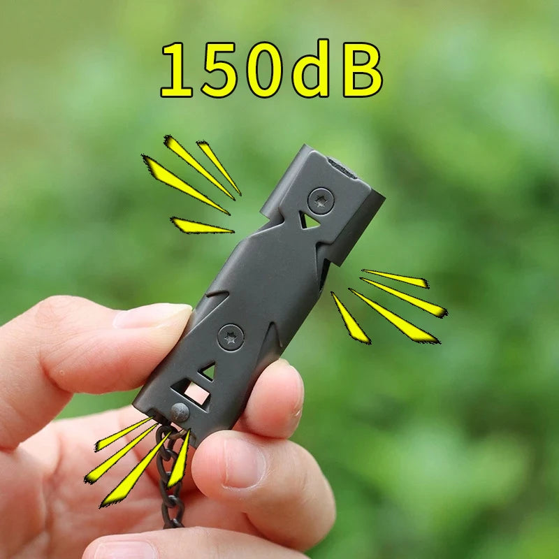 Silbato de supervivencia de alto decibelio de alta frecuencia de doble tubo de 150DB, accesorios de supervivencia de Me…