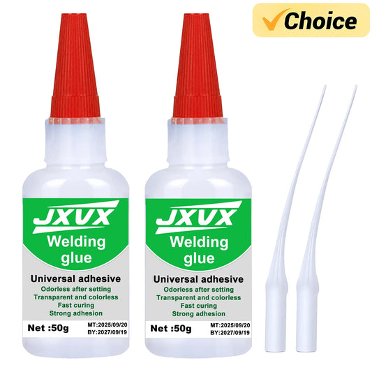 JXVX 50g Soldadura Alta Resistencia Pegamento Aceitoso - Universal Superglue Mighty Instant Glue para Resina Cerámica M…