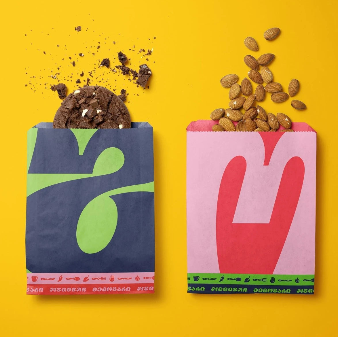 Customized Eco-Friendly Kraft Paper Bag for Socks for Bakery Crepes Donuts Macarons Your Own Snacks Grease & Oil Resistant