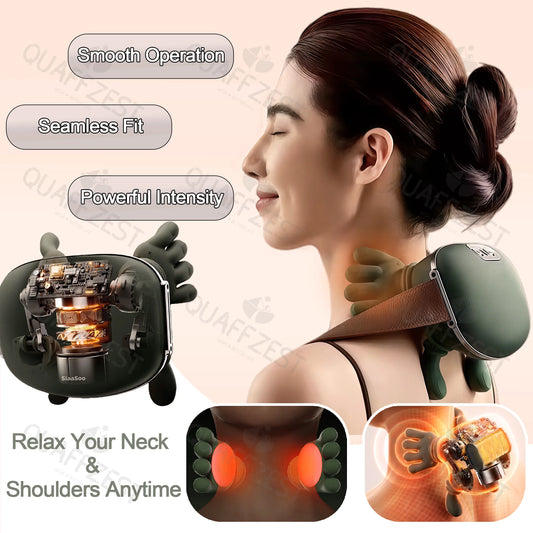 Masajeador de cuello con presión de dedo biónico, masajeador de espalda y hombros, amasador eléctrico para cuello, masa…