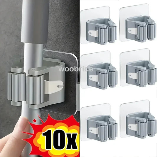 Soporte para fregona, soporte autoadhesivo para escoba, soporte para fregona montado en la pared, gancho para cepillo d…
