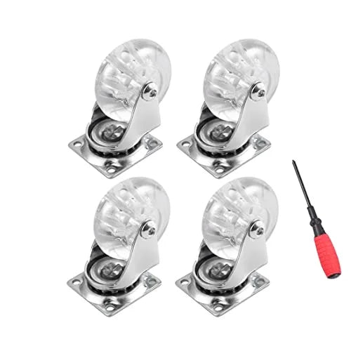 Best Deals 2 Inch Heavy Duty Crystal Transparent With 360 Degree Plate for Cabinets Footstools Benches
