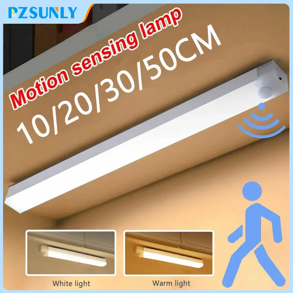 Luz LED con Sensor de movimiento, luz nocturna inalámbrica tipo C, recargable, para armario, lámpara de escalera, retro…