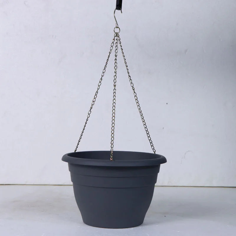 Cheap Durable Classic Hanging Plastic Flower Pot Round Planting Basket with Drainage Hole for Wall Balcony Garden Indoor Outdoor
