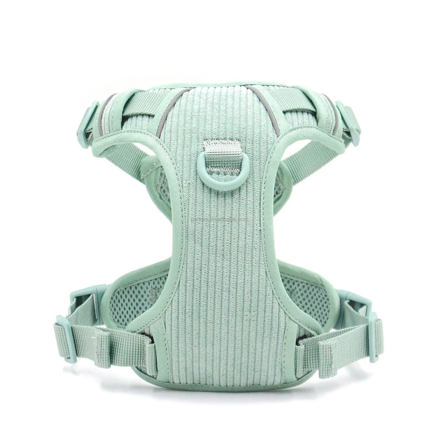 OEM/ODM 2025 Popular Mint Green Explosion-proof Corduroy Pet Dogs Harness High Quality Customizable Personal ID Logo in Stock