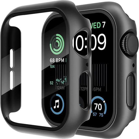 Vidrio templado + cubierta para Apple Watch 11 10 9 8 7 46mm 42mm PC Protector de pantalla de parachoques iWatch Series…