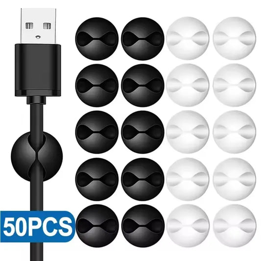 Mini organizador enrollador de cables, Clips para cables de carga USB, organizador ordenado de escritorio, protectores…