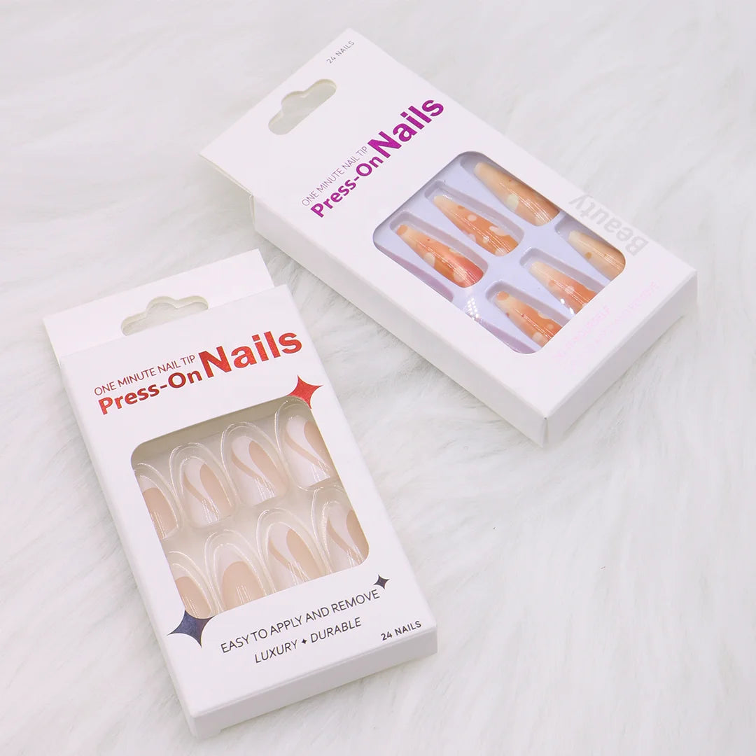 Factory Supply Packaging Box for False Nails Good Quality Handmade Press on Nails Packaging Box