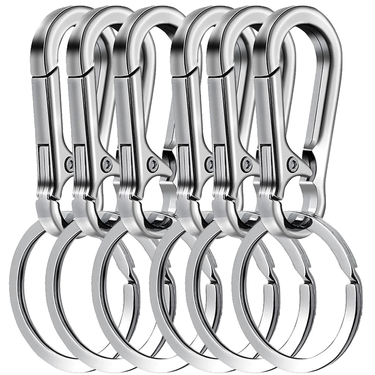 6 uds mosquetón Clip llavero mosquetón de Metal forma llavero llavero Clips gancho soporte organizador para buscador de…