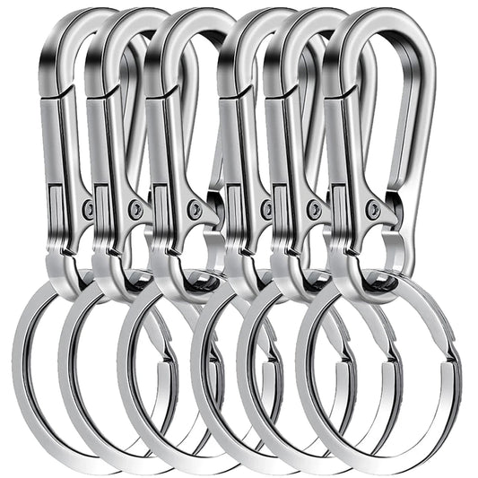 6 uds mosquetón Clip llavero mosquetón de Metal forma llavero llavero Clips gancho soporte organizador para buscador de…