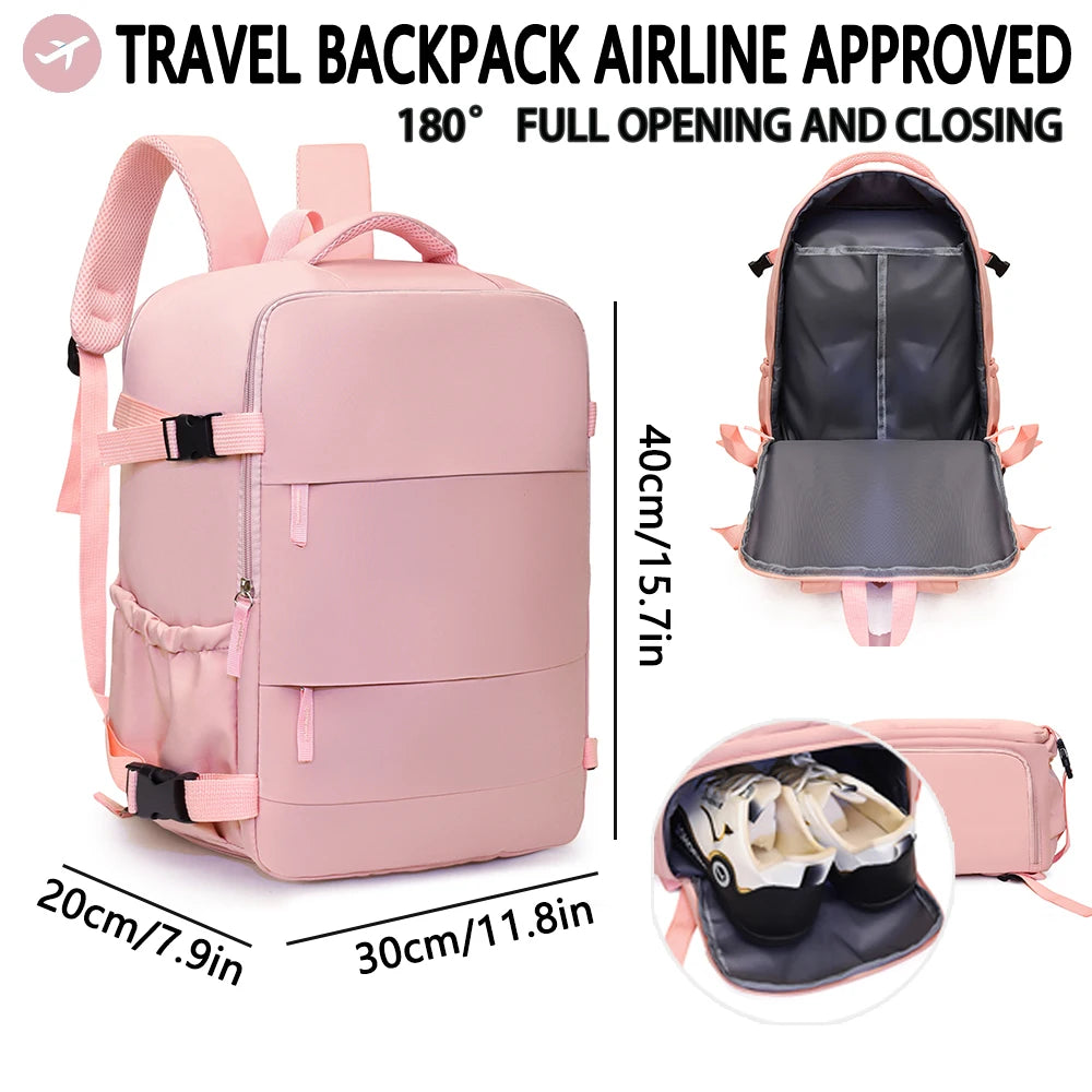 Mochila de viaje aprobada por aerolínea Easyjet Wizz Air de gran capacidad, ligera, mochila para ordenador de viaje de…