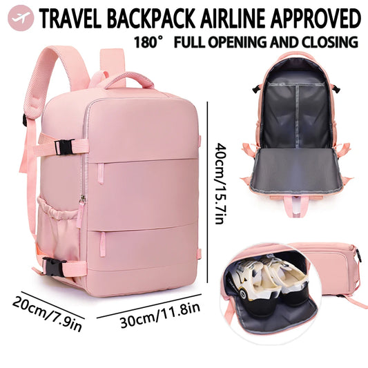 Mochila de viaje aprobada por aerolínea Easyjet Wizz Air de gran capacidad, ligera, mochila para ordenador de viaje de…