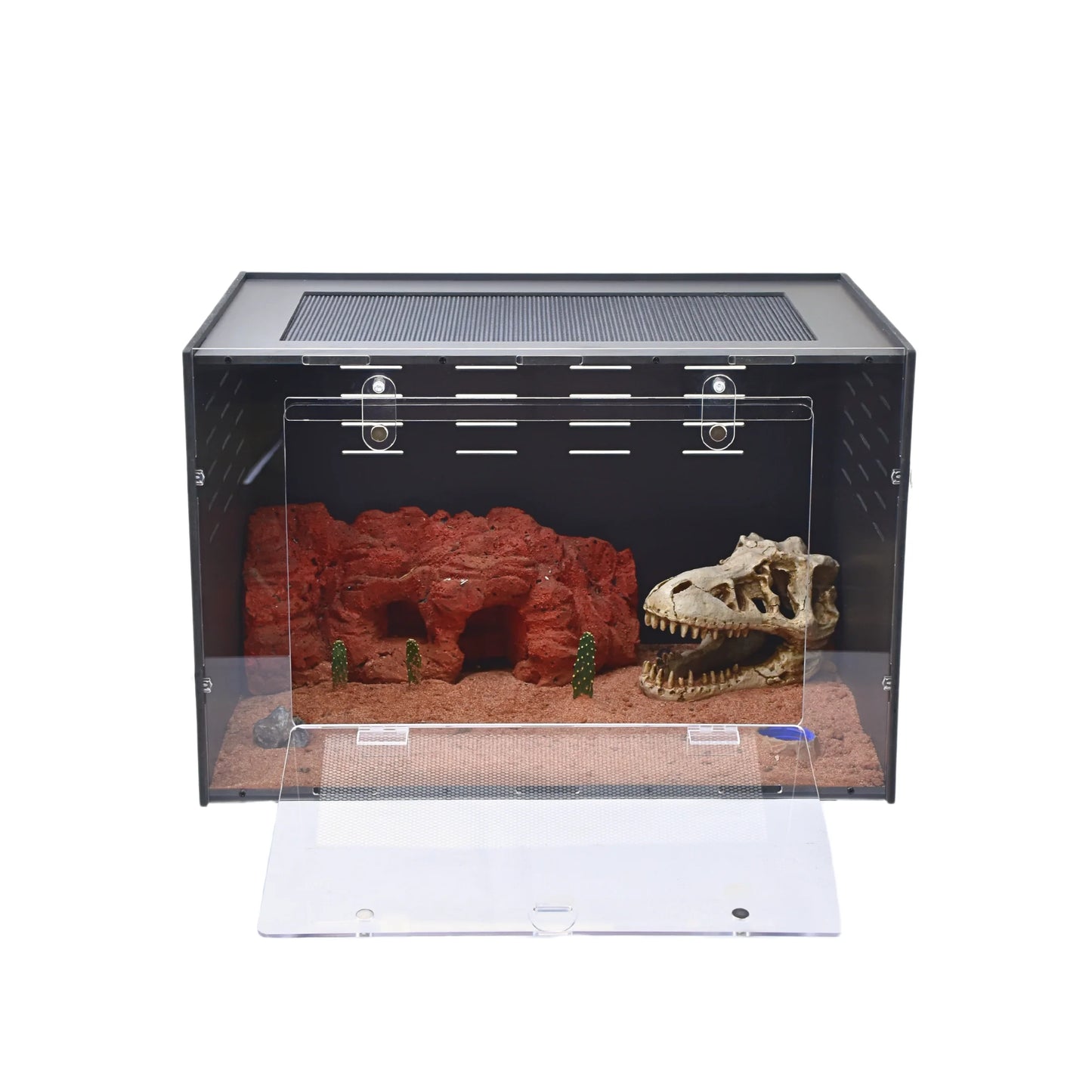 Acrylic PVC 12x12x18 Insulated Breathable Durable Flat Top Arboreal Reptile Enclosure Pet Cage Black Eco-Friendly Safety Box CDD