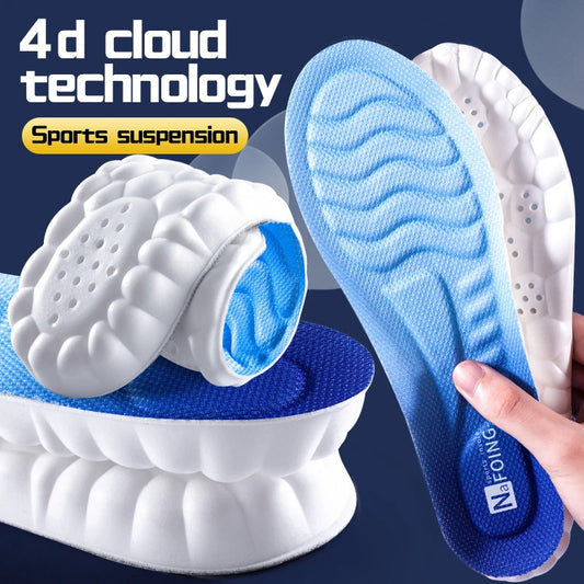 Plantillas deportivas con tecnología Cloud 4D para zapatos, suela de PU, cojín suave y transpirable con absorción de im…