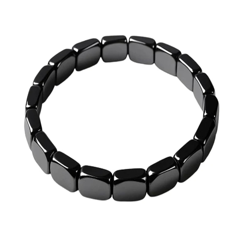 Pulsera de hematita para hombres, recupera tu límite, confianza, piedra de hematita Natural, pulseras curativas elástic…