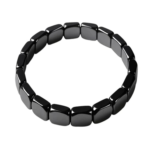 Pulsera de hematita para hombres, recupera tu límite, confianza, piedra de hematita Natural, pulseras curativas elástic…