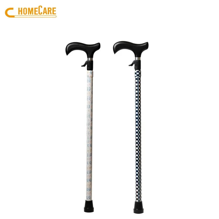 OEM One Push Button Adjustable Aluminum Alloy Walking Cane CE Certified 350 Lbs Load Capacity TPR Handle Adjustable Length Class