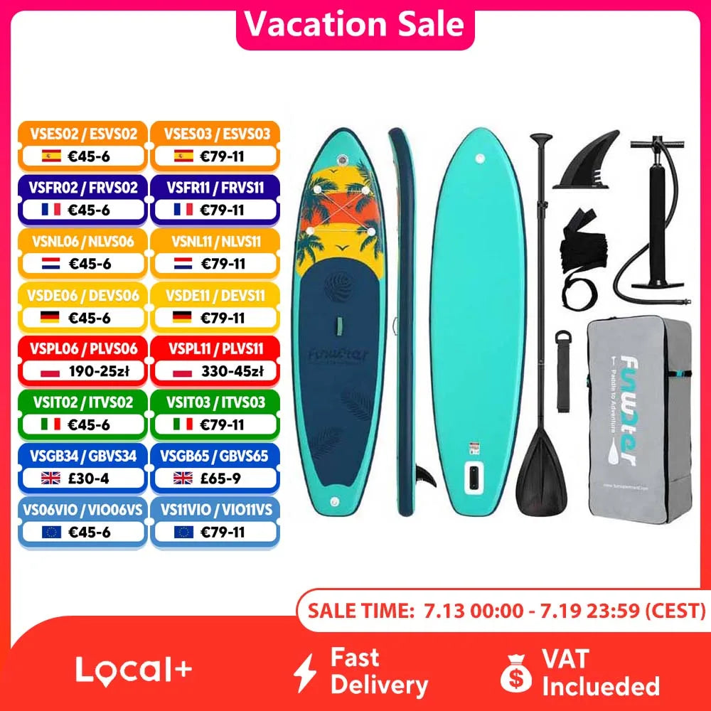 FunWater-tabla inflable de Stand Up Paddle, tabla de Paddling, tabla de Surf Sup, tabla de Paddle antideslizante para d…