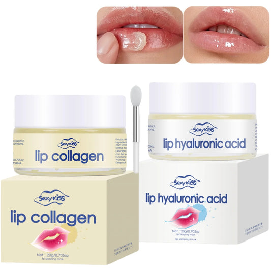 Mascarilla labial para dormir con colágeno de ácido hialurónico, 20g, hidratación profunda, exfoliación hidratante dura…