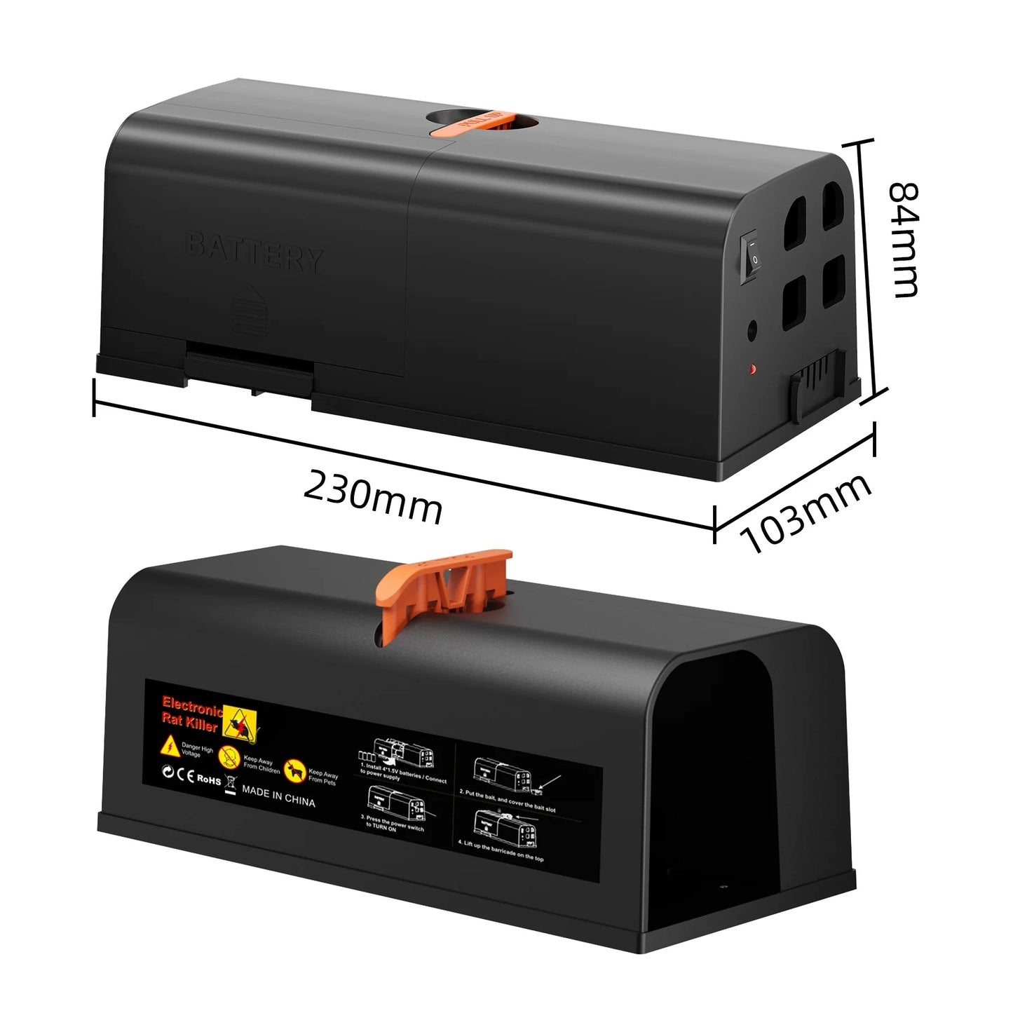 Rat Zapper Electric Mouse Traps Safe and Effective Mice Traps Killer Rat Zapper Electronic Reusable Outdoor Electric Rat Trap