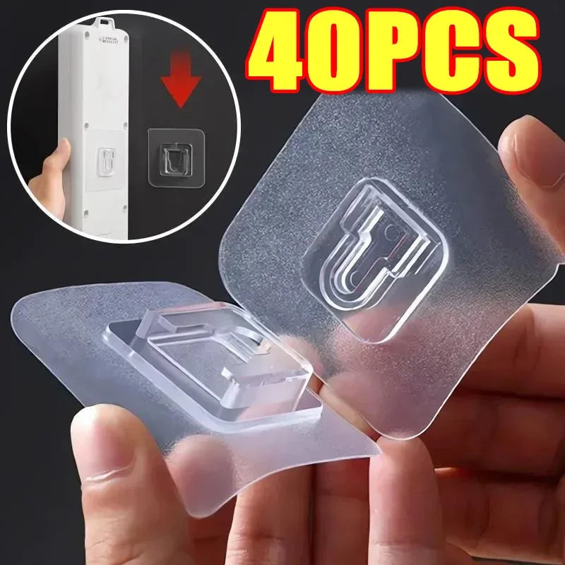Ganchos de pared adhesivos de doble cara, colgador de ventosa transparente fuerte, ganchos de enchufe de almacenamiento…