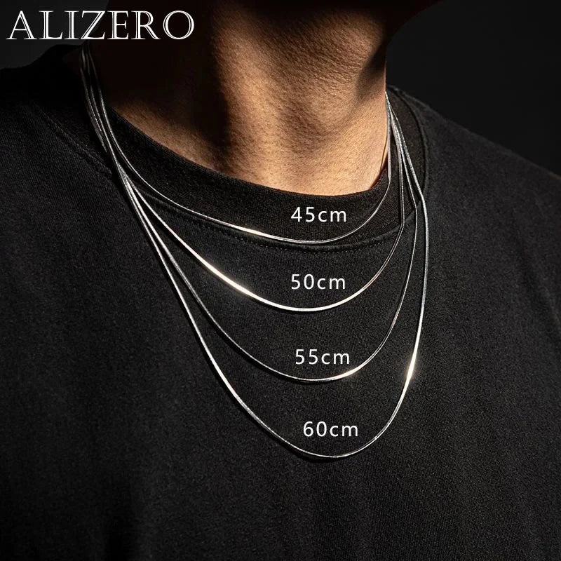 1 Uds. Collar de plata de ley 925 con cadena de eslabones de serpiente Punk Hip-hop Para Hombre y mujer, joyería Para H…