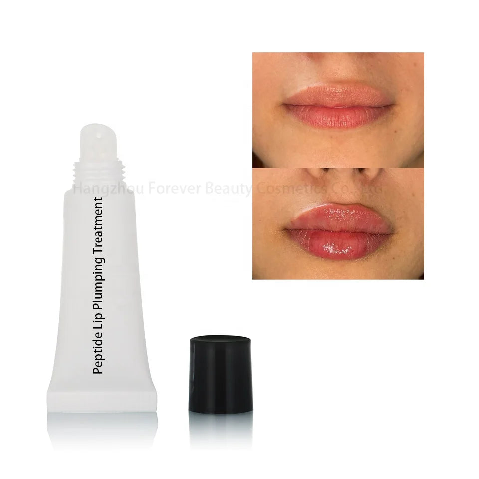 Peptide Hyaluronic Acid Organic Vegan Lip Plumping Gloss Lightening Lip Wrinkles Moisturizer Custom Logo