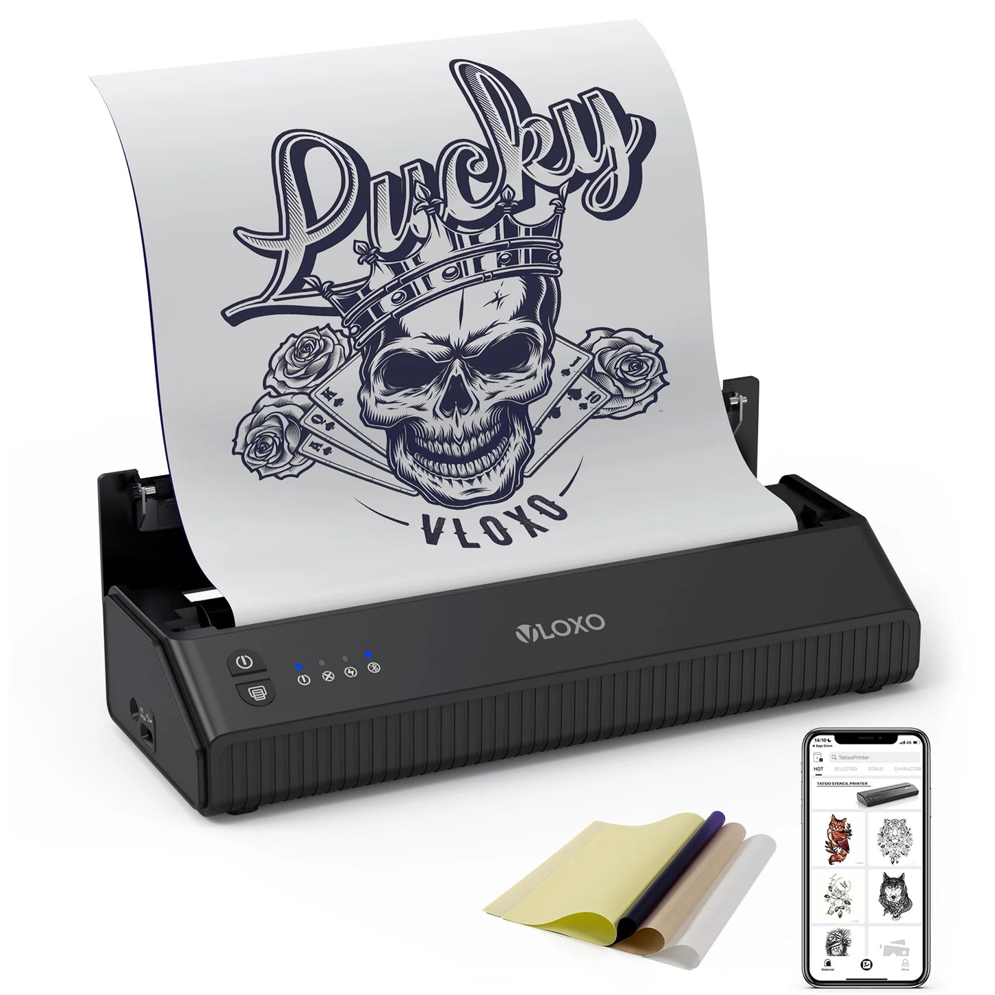 VLOXO Blue Tooth Tattoo Printer Thermal A4 Zise Tattoo Stencil Printer Machine