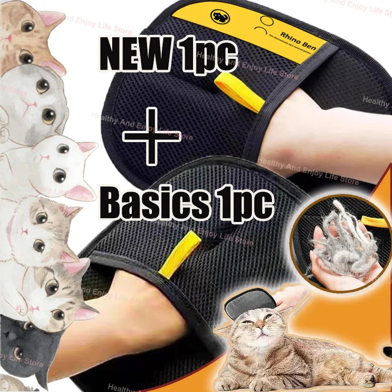 Guantes de limpieza y recolección de pelo para mascotas, guante de belleza multifuncional de doble cara, herramienta pa…