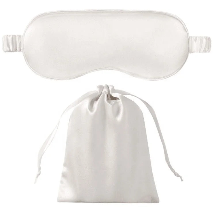 Custom Printed Logo 16mm Gift Set 100% Mulberry Silk Eye Masks Pouch 20.5x9.5cm Breathable Soft Adjustable Four Seasons Formal