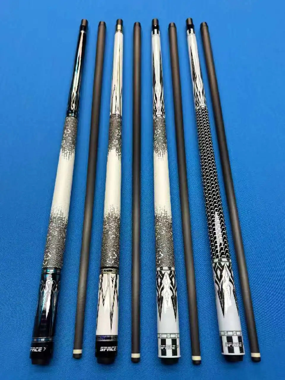 High-End 58-Inch 12.5mm Nine-Ball Pool Cue Stick 1/2 Real Carbon Fiber Light Weight Durable 2-PC Maple Butt Sleeve Steel
