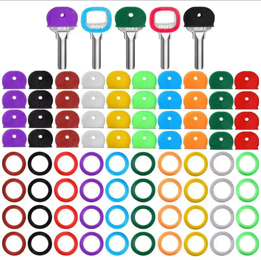 10 Uds., 24 Uds., 32 Uds., funda para llave de colores, llavero elástico de silicona suave de colores mezclados, marcado para distinguir la llave para colgante de llave DIY