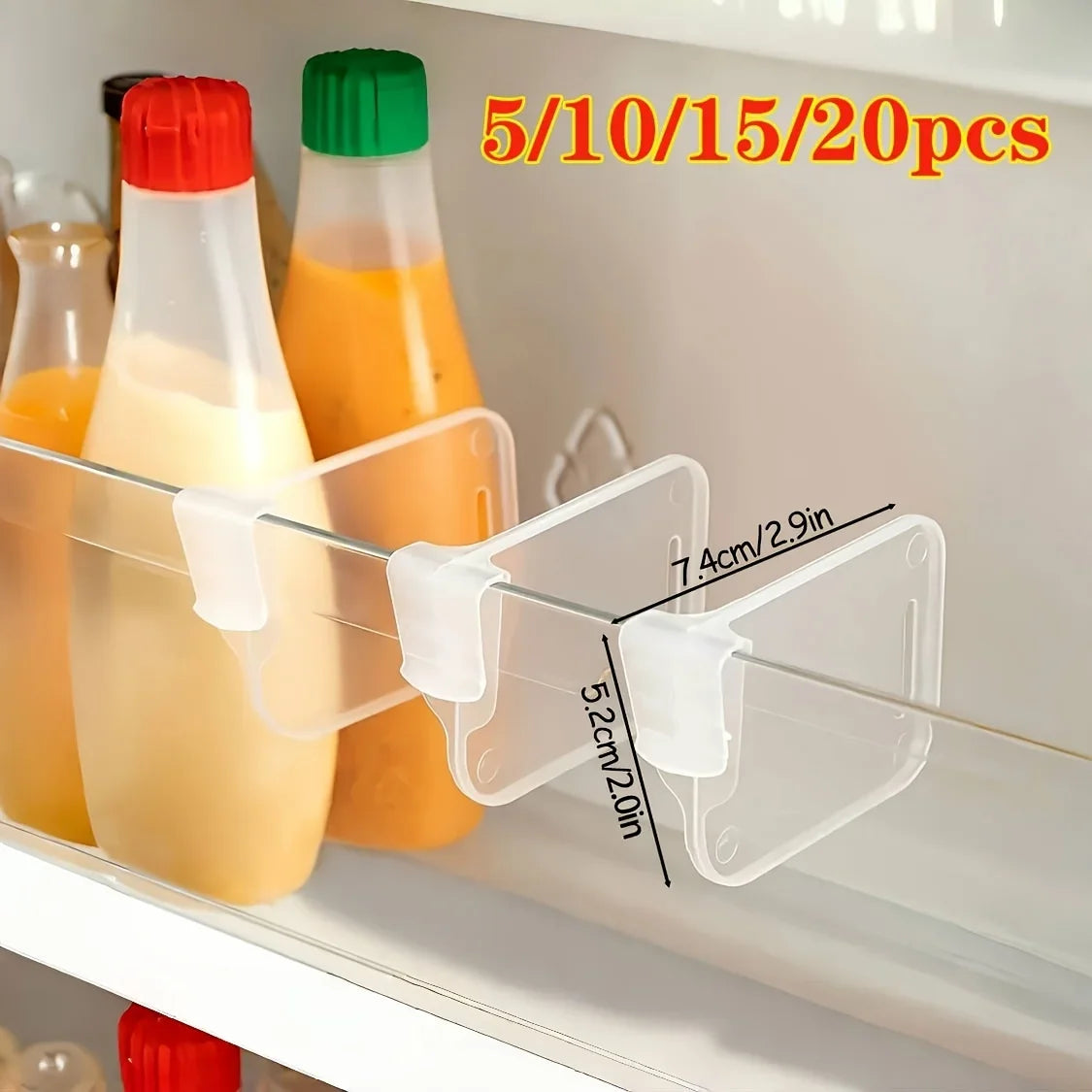 5 10 15 20 piezas divisores organizadores de refrigerador transparentes resistentes almacenamiento de refrigerador ajus…