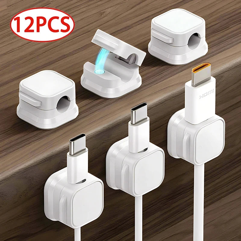 Soporte de Cable con Clip magnético, organizador de cables adhesivo para gestión debajo del escritorio, para el hogar y…